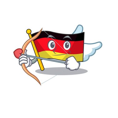 Cupid Almanya bayrağı karikatür maskot izole