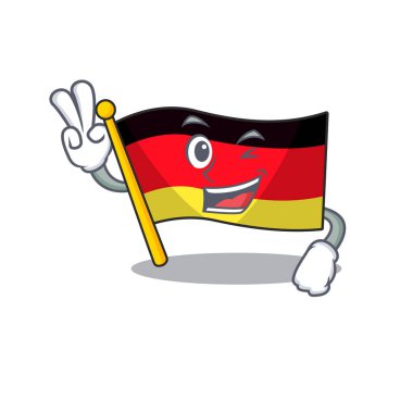 Karikatür direğinde iki parmak Almanya bayrağı çırpınıyor