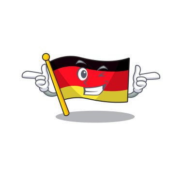 Karikatür direğinde Wink Almanya bayrağı flutter