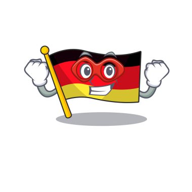 Çizgi film direğinde süper kahraman almanya bayrağı çırpınıyor