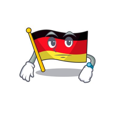 Bekleyen bayrak almanya maskotu karikatür masasında katlanmış