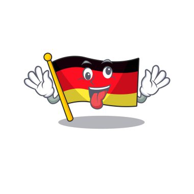 Çılgın bayrak almanya maskotu karikatür masasında katlanmış