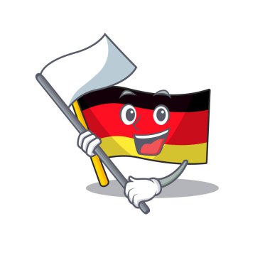 Bayrak bayrak lı almanya maskotu karikatür masasına katlanmış