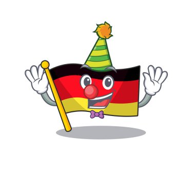 Palyaço bayrağı almanya maskotu karikatür masasında katlanmış
