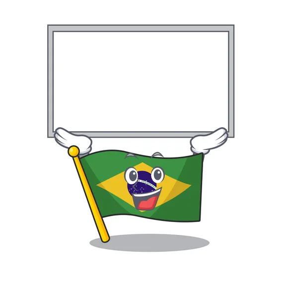 Up board bandeira do brasil na forma de desenhos animados —  Vetores de Stock