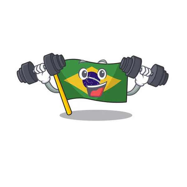 漫画の形でフィットネスフラグブラジル — ストックベクタ