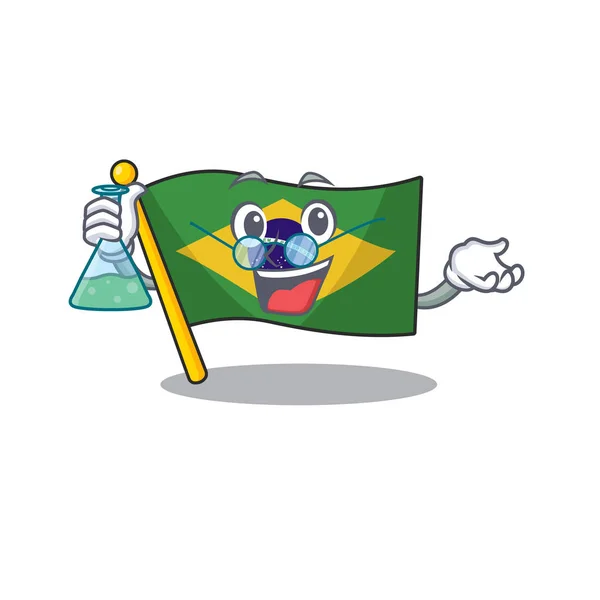 Professeur drapeau brésilien isolé avec la bande dessinée — Image vectorielle