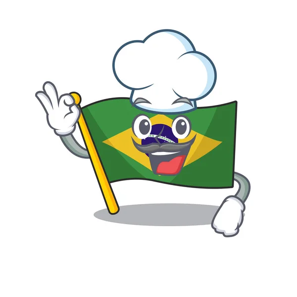 Bandeira do chef brasil isolada com o desenho animado —  Vetores de Stock