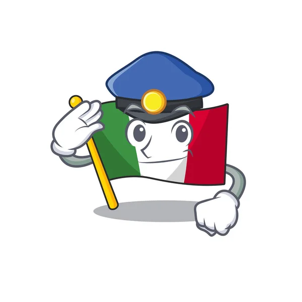 Polizeifahne italien mit der charakterform — Stockvektor