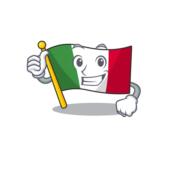 Daumen hoch für italienische Flaggen in Cartoon-Tabellen — Stockvektor