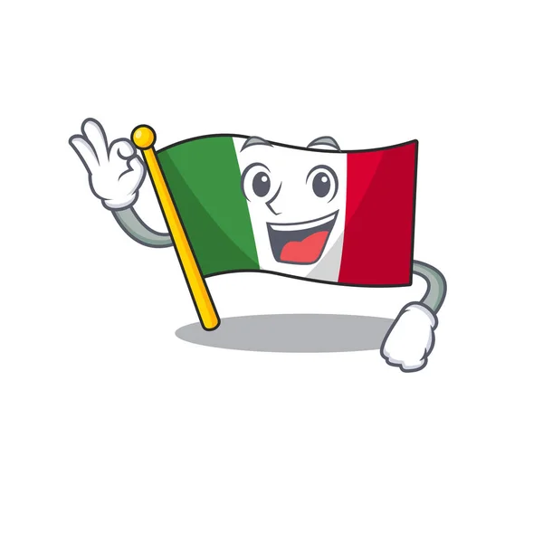 Okay Italien Flaggen in Cartoon-Tabellen platziert — Stockvektor
