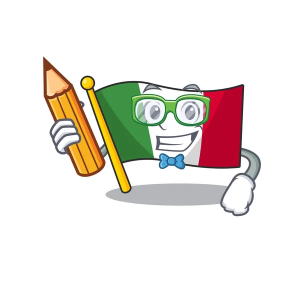 Studenten Italien-Fahnen in Cartoon-Tabellen platziert — Stockvektor