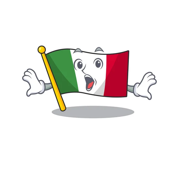 Překvapené italské vlajky izolované z kreslených — Stockový vektor