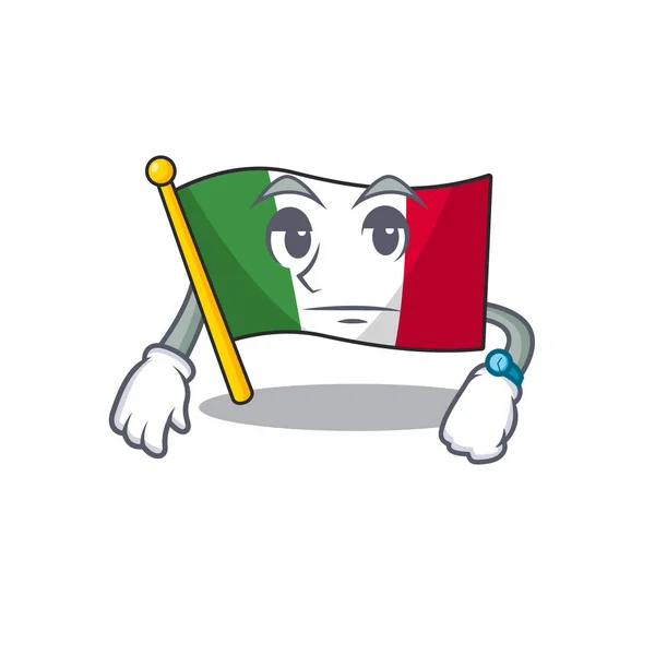 Wartefahne Italien ist der Cartoon-Schrank platziert — Stockvektor