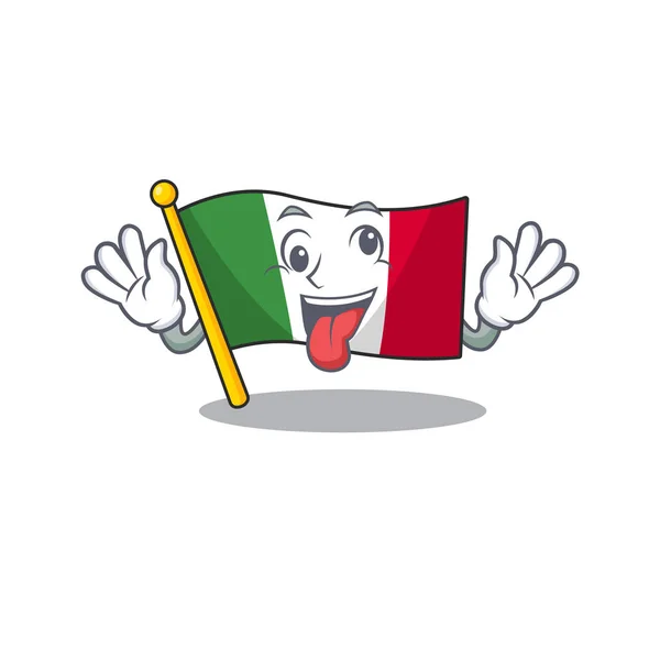Crazy Flagge Italien ist der Cartoon-Schrank platziert — Stockvektor