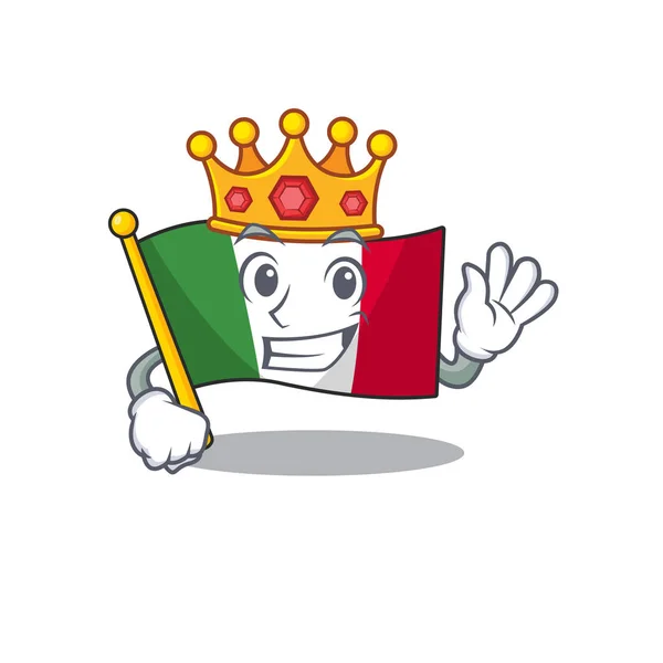 Király zászló Olaszország kerül a rajzfilm szekrény — Stock Vector