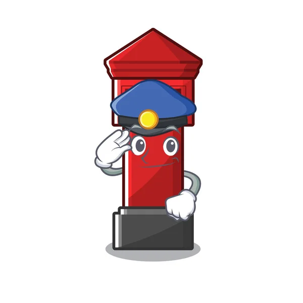 Police pillar box isolated with the cartoon — Stock Vector