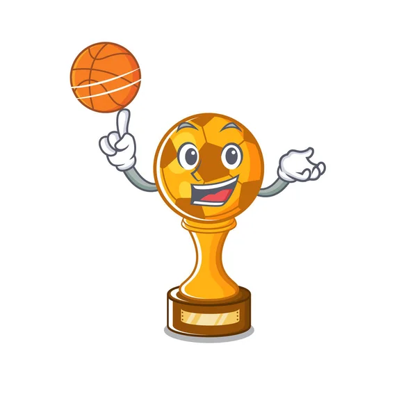 Basketball Ball With Brazilian Flag On White. Stock Clipart, Royalty-Free