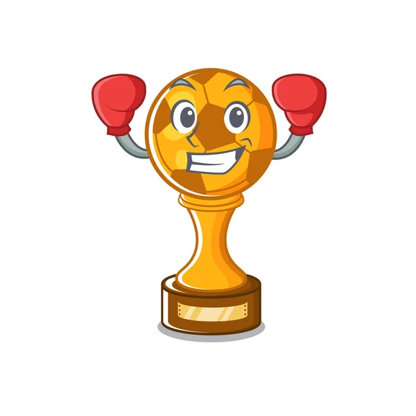 Boxing soccer trophy isolated with the cartoon — Stock Vector