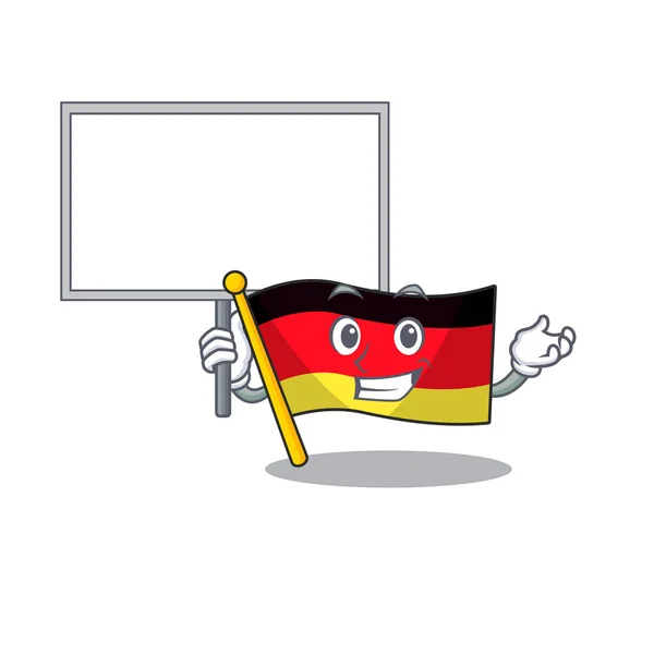 Apportez planche germany drapeau bande dessinée isolé la mascotte — Image vectorielle