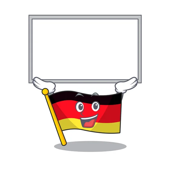 Up Board Duitsland vlag cartoon geïsoleerd de mascotte — Stockvector