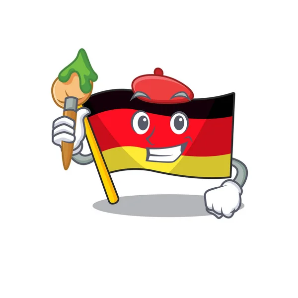 Artiste germany drapeau dessin animé isolé la mascotte — Image vectorielle