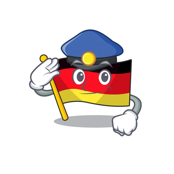 Politie Duitsland vlag cartoon geïsoleerd de mascotte — Stockvector