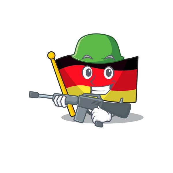 Ejército de Alemania bandera de dibujos animados aislado la mascota — Archivo Imágenes Vectoriales