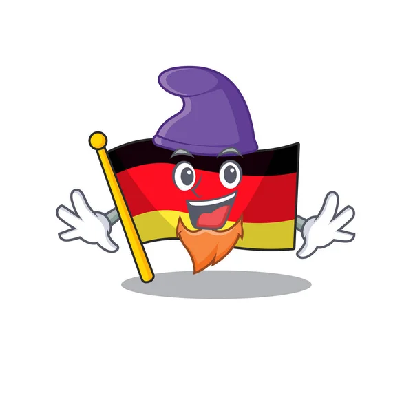 Elf alemania bandera de dibujos animados aislado la mascota — Vector de stock