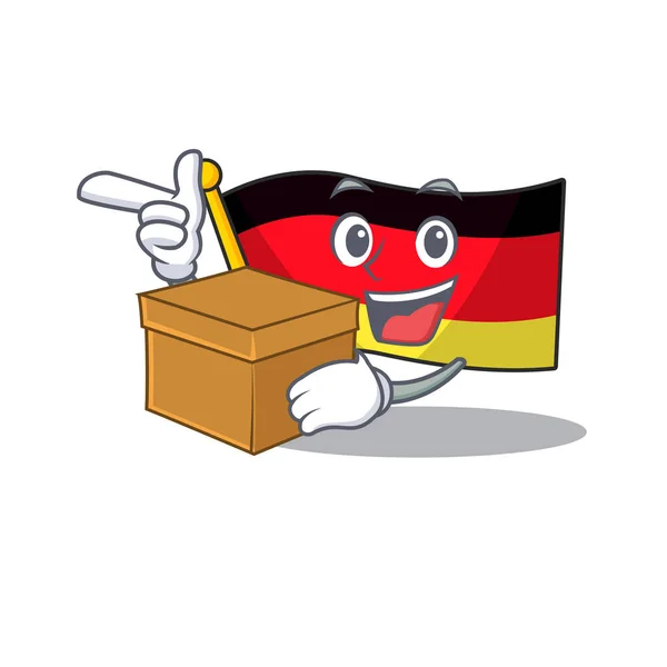 Z pola Niemcy flaga trzepotanie na słup kreskówki — Wektor stockowy