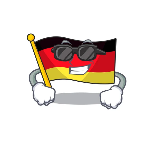 Super coole Duitsland vlag flutter op Cartoon Pole — Stockvector