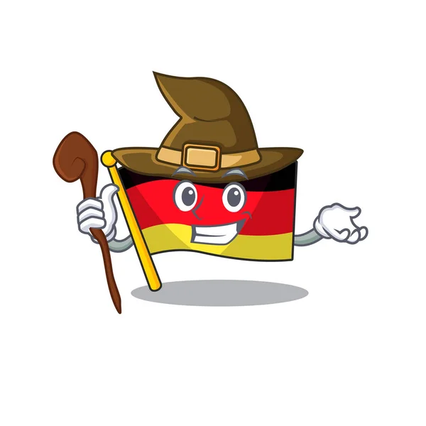 Bruja bandera alemania dibujos animados formado con carácter — Archivo Imágenes Vectoriales