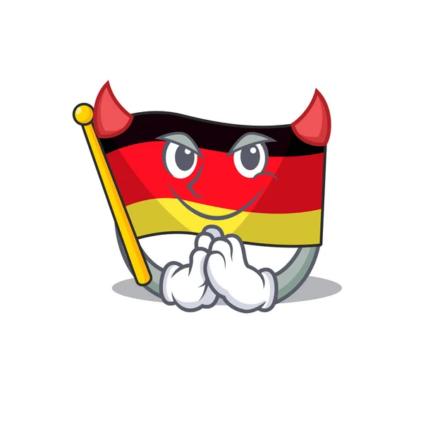 Diablo bandera alemania dibujos animados formado con carácter — Archivo Imágenes Vectoriales