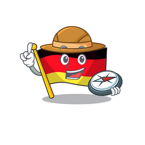 Explorador bandera germany dibujos animados formado con carácter — Archivo Imágenes Vectoriales