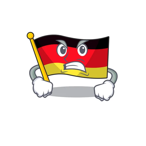 Drapeau en colère germany dessin animé formé avec caractère — Image vectorielle