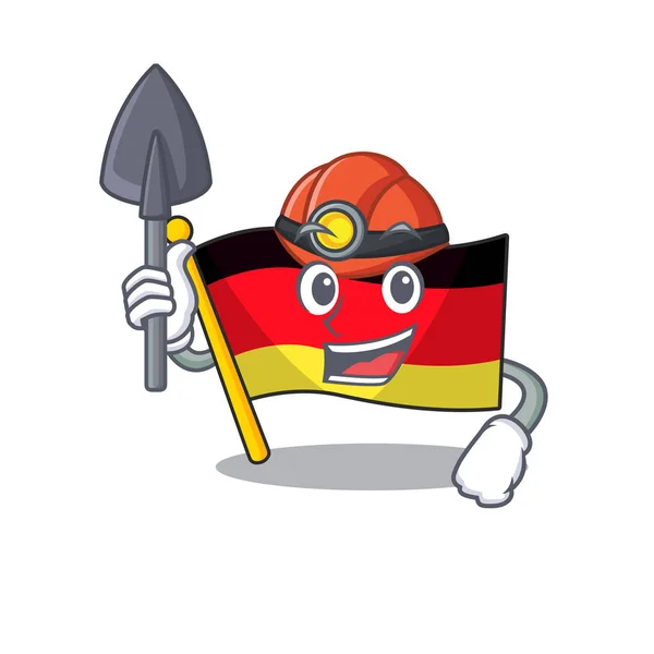 Drapeau mineur germany dessin animé formé avec caractère — Image vectorielle