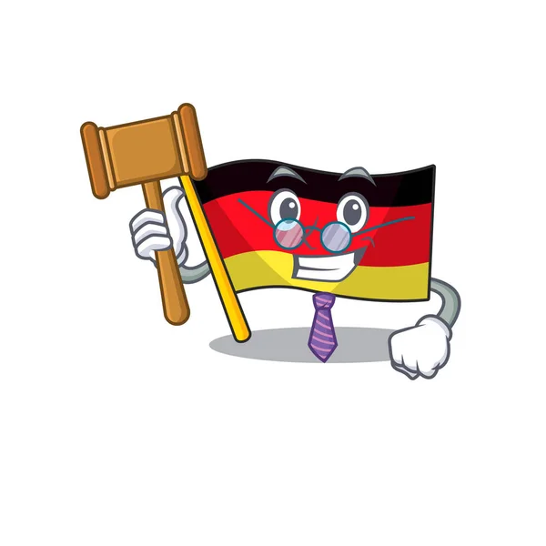 Juez bandera alemania mascota doblado en la mesa de dibujos animados — Archivo Imágenes Vectoriales