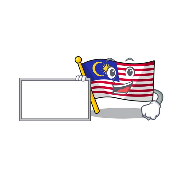 Avec drapeau malaysia en forme de dessin animé — Image vectorielle
