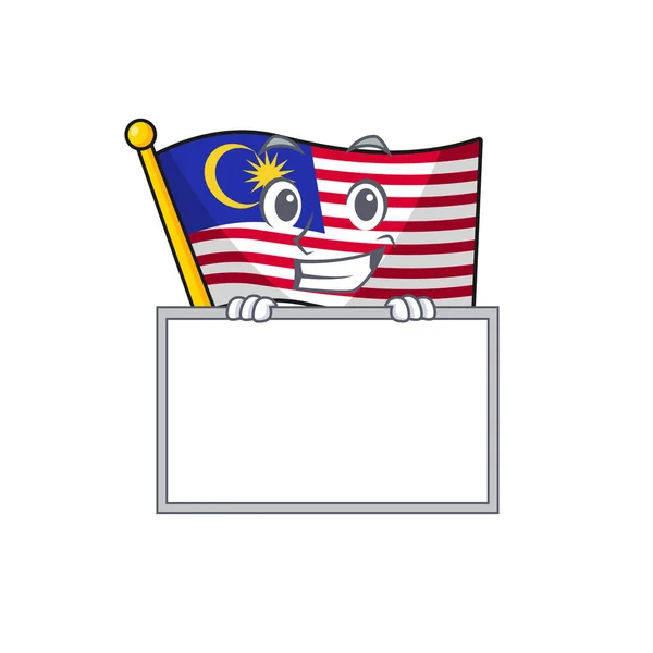 Daumen hoch mit der malaysischen Flagge in Cartoon-Form — Stockvektor