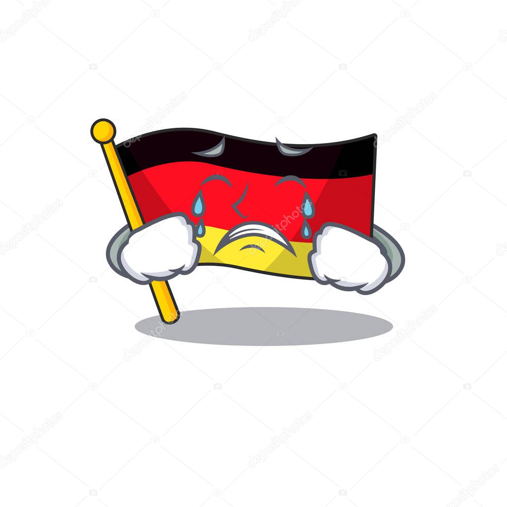 Crying flag germany cartoon formed with character