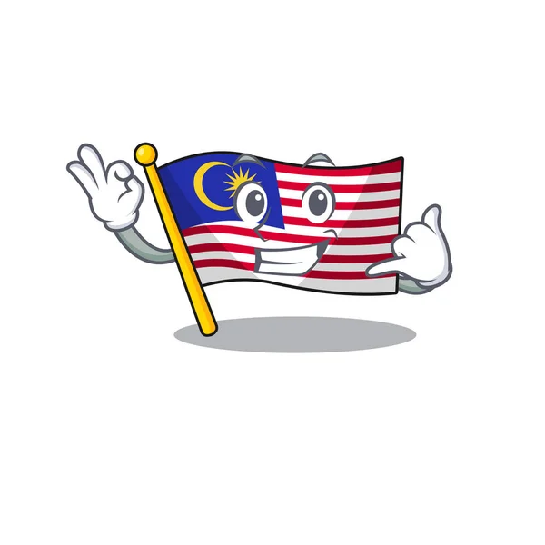 Call me malaysia mascot flag kept in cupboard — Stock Vector