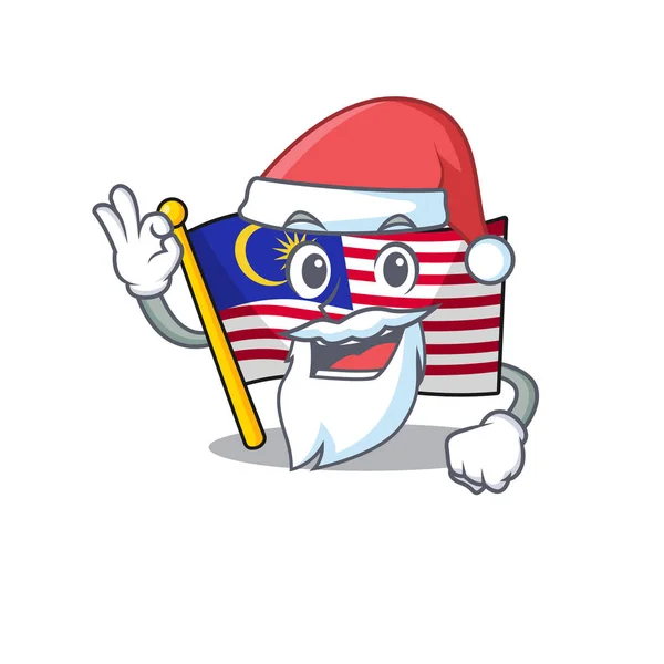 Santa malaysia mascot flag kept in cupboard — Stock Vector