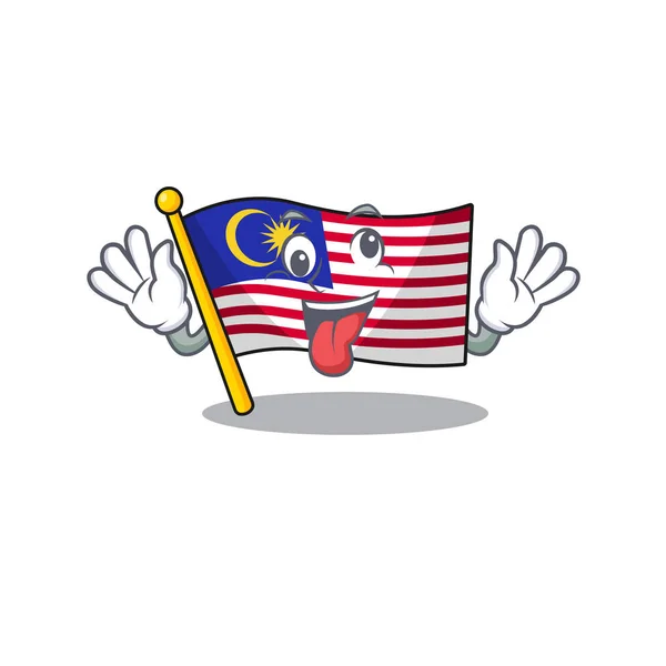 Crazy malaysia maskot flag disimpan dalam lemari - Stok Vektor