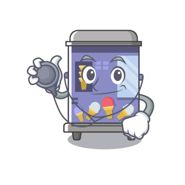 Doktor dondurma otomat karikatür karakter kurdu