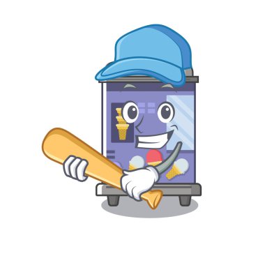 Beyzbol dondurma otomat çizgi film oynamak karakter kurdu