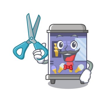 Berber dondurma otomat karikatür karakter kurdu