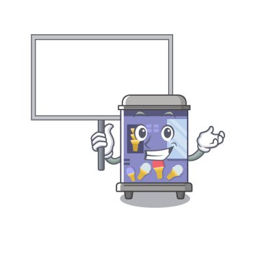 Gemide dondurma otomat karikatür karakter oluşan getir