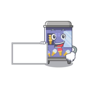 Kurulu dondurma otomat karikatür ile karakter kurdu