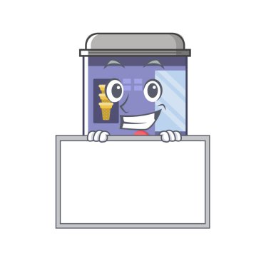 Tahta dondurma otomat karikatür ile Grinning karakter kurdu