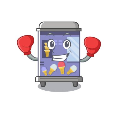 Boks dondurma otomat karikatür karakter kurdu